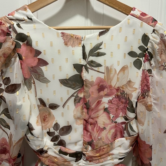 Xscape Avalee long sleeve chiffon floral maxi dress - Picture 10 of 11